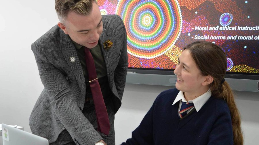 Mr-Massey-with-Maija-in-Studies-of-Religion